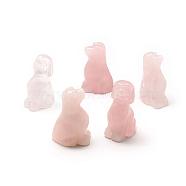 Natural Rose Quartz Puppy Home Display Decorations, 3D Labrador Retriever Dog, 48~51x19~22x29~33mm(G-R414-15B)