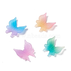 Two Tone Opaque Acrylic Cabochons, Butterfly, Mixed Color, 25x23.5x6mm(OACR-C009-11)