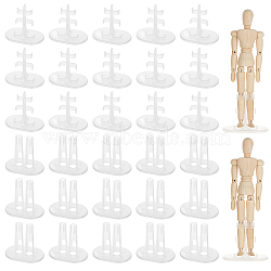 Plastic Doll Standing Bracket, Clear, 52x80x74mm, Inner Size: 12mm, 30pcs/set(KY-FG0001-04)