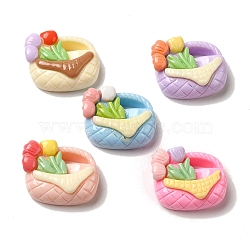 Opaque Resin Decoden Cabochons, Flower Basket, Mixed Color, 15x19x8mm(CRES-B019-03)