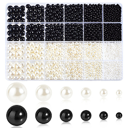 Elite 3492Pcs 12 Styles PandaHall Elite Imitation Pearl Acrylic Beads, No Hole, Round, Mixed Color, 3~10mm(OACR-PH0004-13)