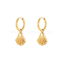 Stainless Steel Shell Shape Dangle Earrings for Women(HK0128-1)