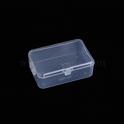 Polypropylene(PP) Bead Storage Container, Mini Storage Containers Boxes, with Hinged Lid, Rectangle, Clear, 9.1x6x3.3cm, Inner Size: 8.7x5.8cm(CON-S043-007)