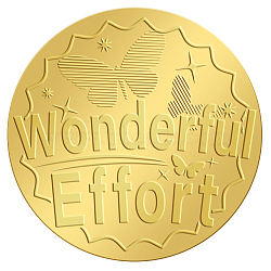 Self Adhesive Gold Foil Embossed Stickers, Medal Decoration Sticker, Butterfly Pattern, 50x50mm(DIY-WH0211-312)