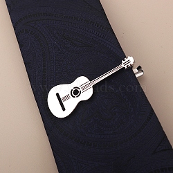 Stainless Steel Guitar Shaped Tie Clips, Stainless Steel Color, 55x20mm(PW-WGF86B0-10)