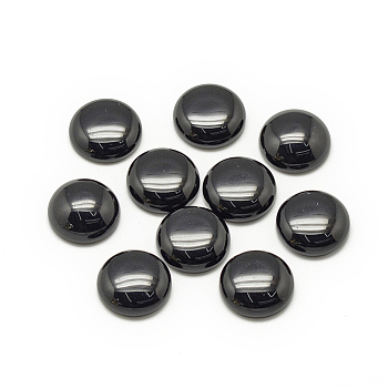 Synthetic Black Stone Cabochons, Half Round/Dome, 8x4mm