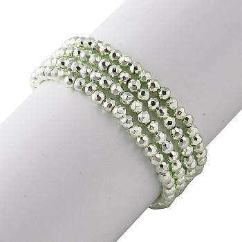 Electroplate Beads Strands, Faceted, Round, Green Plated, 2x2mm, Hole: 0.5mm, about 186~209pcs/strand, 13.78~16.14''(35~41cm)