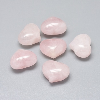 Natural Rose Quartz Heart Palm Stone, Pocket Stone for Energy Balancing Meditation, 20~21x25~25.5x13~14mm