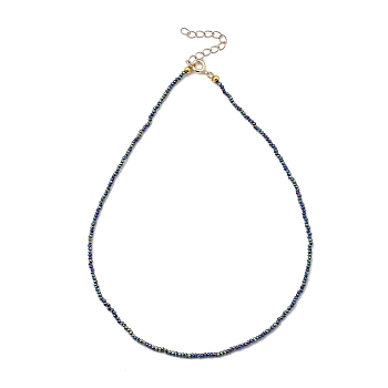 Faceted Rondelle Glass Beaded Necklaces, with Golden Plated Brass Spring Ring Clasps, Colorful, 14.37 inch(36.5cm)