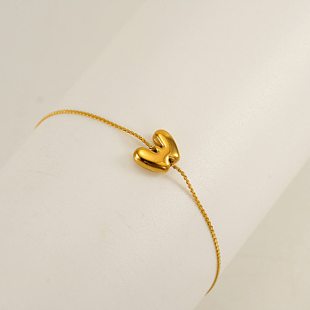 304 Stainless Steel Serpentine Chain Bracelets, Chunk Letter Link Bracelets for Women, Real 18K Gold Plated, Letter W, 6.50 inch(16.5cm), letter: 7~8.5x6~10.5mm