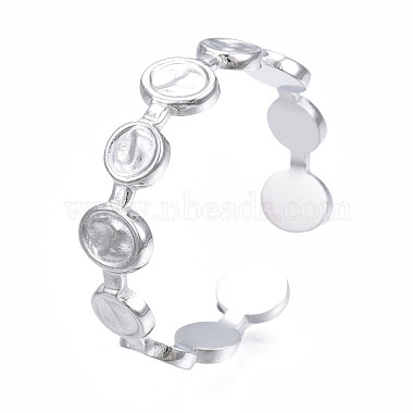 304 Stainless Steel Flat Round Open Cuff Ring(RJEW-T023-65P)-3