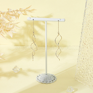 1 Pair Wave Shape 925 Sterling Silver Dangle Stud Earrings(EJEW-HS0001-32P)-3