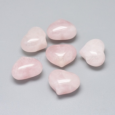 25mm Pink Heart Rose Quartz Beads