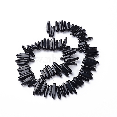 Synthetic Black Stone Chips Beads Strands(G416-A15)-2