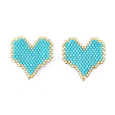 Turquoise Heart Glass Pendants