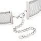 304 Stainless Steel Mesh Chain Choker Necklaces for Women(NJEW-U012-03P-03)-4