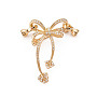Real 18K Gold Plated Clear Brass+Cubic Zirconia Brooch Base Settings(KK-S356-612-NF)