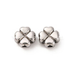 304 Stainless Steel Beads, Clover, 7.5x7.5x4mm, Hole: 1.6mm(STAS-A117-01A-P)