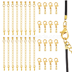 Brass Chain Extender & Cord End, with Alloy Lobster Claw Clasps, Golden, 20~60mm, 60pcs/set(FIND-UN00017)