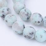 Natural Sesame Jasper/Kiwi Jasper Beads Strands, Round, Frosted, 10~10.5mm, Hole: 1.2mm, about 36~38pcs/strand, 14.5~15 inch(G-Q462-10mm-17)
