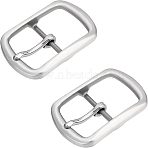 304 Stainless Steel Roller Buckles, 1 Piece Pin Buckle for Men DIY Belt Accessories, Rectangle, Stainless Steel Color, 76x52.5x10mm(DIY-WH0304-353)