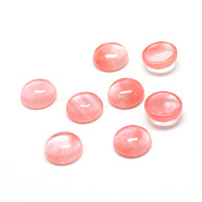 Cherry Quartz Glass Cabochons, Half Round, 8x4mm(X-G-T020-8mm-10)