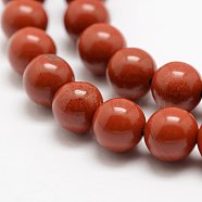 Natural Red Jasper Beads Strands, Grade AA, Round, 6mm, Hole: 1mm, about 63pcs/strand, 15.5 inch(39cm)(X-G-E375-6mm-02)