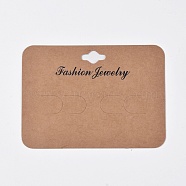 Cardboard Hair Clip Display Cards, Rectangle, Sandy Brown, 9.6x7x0.04mm, Hole: 0.9x1.6cm(CDIS-WH0007-01)