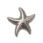 304 Stainless Steel Cabochons, Starfish, Stainless Steel Color, 11.5x12.5x2mm(STAS-G344-16P)