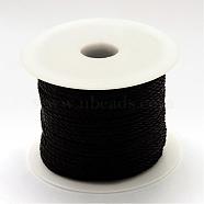 Braided Nylon Thread, Black, 2mm, about 54.68 yards(50m)/roll(NWIR-R026-2.0mm-900)