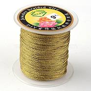 Round Metallic Thread, Embroidery Thread, 6-Ply, Olive, 0.6mm, about 87.48 yards(80m)/roll(MCOR-L001-0.6mm-08)