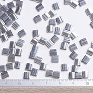MIYUKI TILA Beads, Japanese Seed Beads, 2-Hole, (TL194) Palladium Plated, 5x5x1.9mm, Hole: 0.8mm, about 118pcs/10g(X-SEED-J020-TL194)