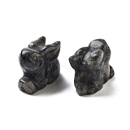 Natural Larvikite Carved Figurines, for Home Office Desktop Decoration, Rabbit, 11~13x23~24x17~19mm(DJEW-L023-E06)