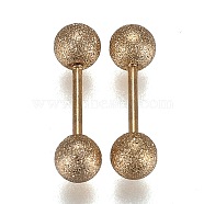 304 Stainless Steel Ball Stud Earrings, Textured, Barbell Cartilage Earrings, Golden, 16x5mm, Pin: 0.7mm, 12pairs/set(EJEW-H113-01G-D)