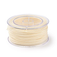 Macrame Cotton Cord, Braided Rope, with Plastic Reel, for Wall Hanging, Crafts, Gift Wrapping, Cornsilk, 1.5mm, about 21.87 Yards(20m)/Roll(OCOR-H110-01C-21)