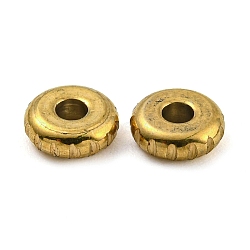 304 Stainless Steel Beads, Flat Round, Golden, 6x2mm, Hole: 2mm(STAS-P355-03B-G)