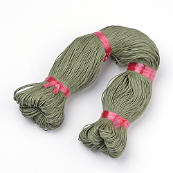 Waxed Cotton Cord, Dark Olive Green, 1mm, about 360yard/bundle(330m/bundle)(YC-S007-1mm-264)