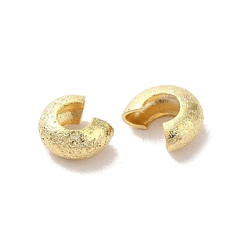 Brass Crimp Beads Covers, Real 24K Gold Plated, 5.5x3mm, Hole: 2.3mm