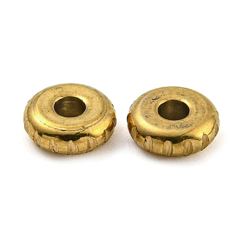304 Stainless Steel Beads, Flat Round, Golden, 6x2mm, Hole: 2mm