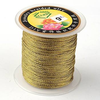 Round Metallic Thread, Embroidery Thread, 6-Ply, Olive, 0.6mm, about 87.48 yards(80m)/roll