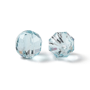 K9 Glass, Imitation Austrian Crystal Beads, Faceted, Roundell, Light Sky Blue, 6x6x6mm, Hole: 1.2mm