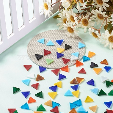 треугольная мозаика стеклянные кабошоны(X-DIY-P045-09)-3