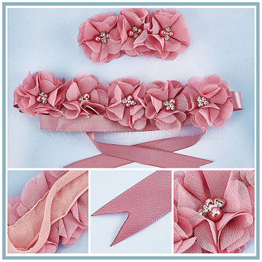 ceintures et bandeaux en chaîne de taille en polyester avec perles d'imitation(DIY-WH0308-150B)-4