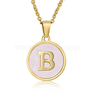 Pink Letter B Shell Necklaces