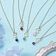 Natural Mixed Gemstone & Heart Pendant Necklaces with Golden Brass Cable Chains(NJEW-JN04618)-2