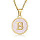 Natural Shell Initial Letter Pendant Necklace(LE4192-7)-1