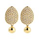 Rack Plating Round Brass Stud Earrings(EJEW-N055-42G-RS)-1