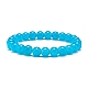 Bracelet extensible perles rondes en verre imitation jade 8mm pour fille femme(BJEW-JB07179)-2