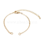 Brass Cable Chain Bracelet Makings, with Jump Rings and Lobster Claw Clasps, Real 18K Gold Plated, 6-3/8 inch(16.3cm)(AJEW-JB00931)