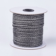 Resin and Polyester Braided Cord Thread, Dark Gray, 4mm, about 50yards/roll(45.72m/roll), 150 feet/roll(OCOR-F008-D05)